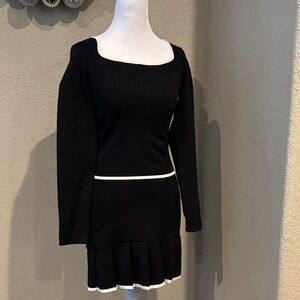 Sincerely Jules Black Dress with White Accents